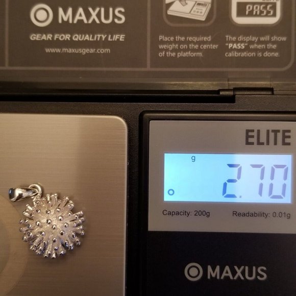 Solid 925 Sterling Silver Dainty Cluster Burst Pendant Handcrafted in Thailand - Picture 6 of 6